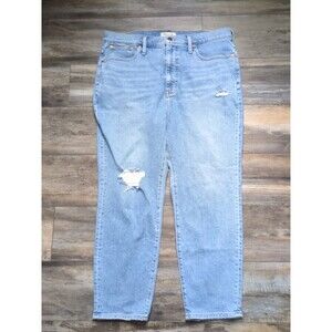 Madewell Jeans The MomJean Women's Size 32 Ripped Distressed 26.5"